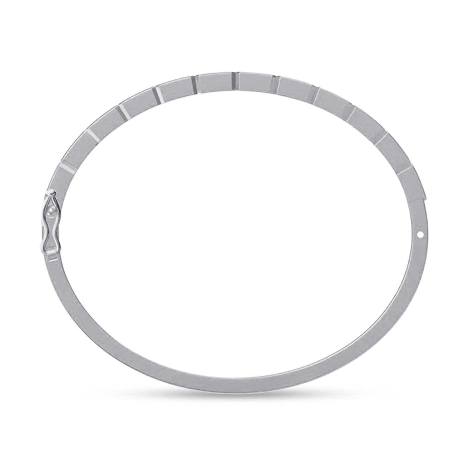 Tennis Bezel Set Classic Bangle Bracelet In White Cubic Zirconia
