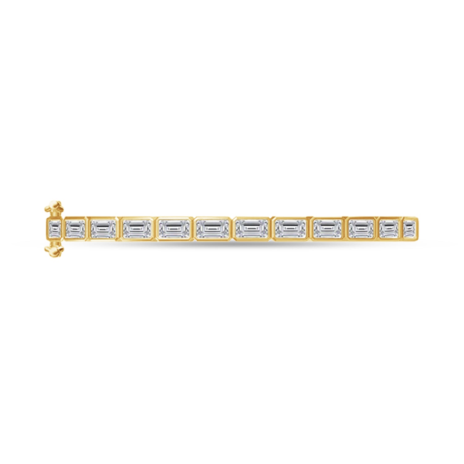 Tennis Bezel Set Classic Bangle Bracelet In White Cubic Zirconia