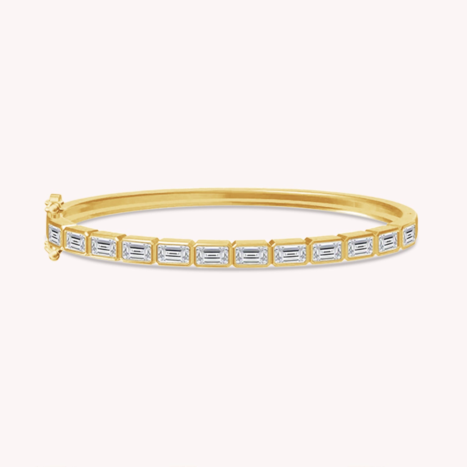 Tennis Bezel Set Classic Bangle Bracelet In White Cubic Zirconia