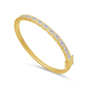 Tennis Bezel Set Classic Bangle Bracelet In White Cubic Zirconia