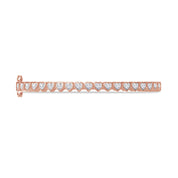 3MM Heart Shape Bangle Bracelet White Cubic Zirconia
