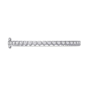 3MM Heart Shape Bangle Bracelet White Cubic Zirconia