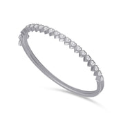 3MM Heart Shape Bangle Bracelet White Cubic Zirconia