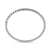 3MM Heart Shape Bangle Bracelet White Cubic Zirconia