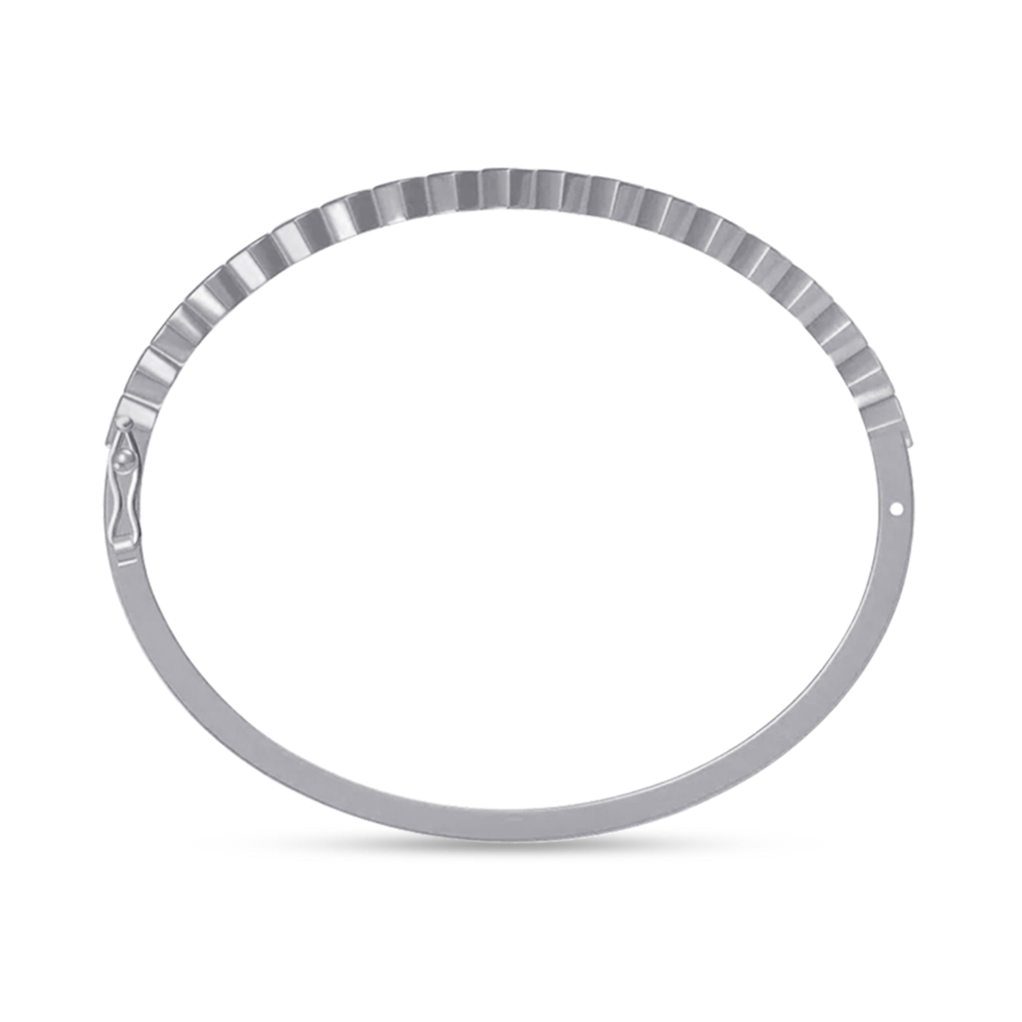 3MM Heart Shape Bangle Bracelet White Cubic Zirconia