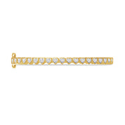 3MM Heart Shape Bangle Bracelet White Cubic Zirconia