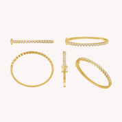 3MM Heart Shape Bangle Bracelet White Cubic Zirconia