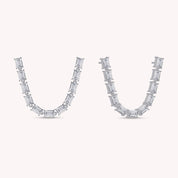Baguette Shape Versatile Lab Grown Diamond Earrings Lobe or Helix Style