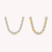 Baguette Shape Versatile Lab Grown Diamond Earrings Lobe or Helix Style