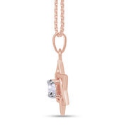 5MM Round Shape CZ Star of David Pendant Necklace in 14K Gold Over Sterling Silver