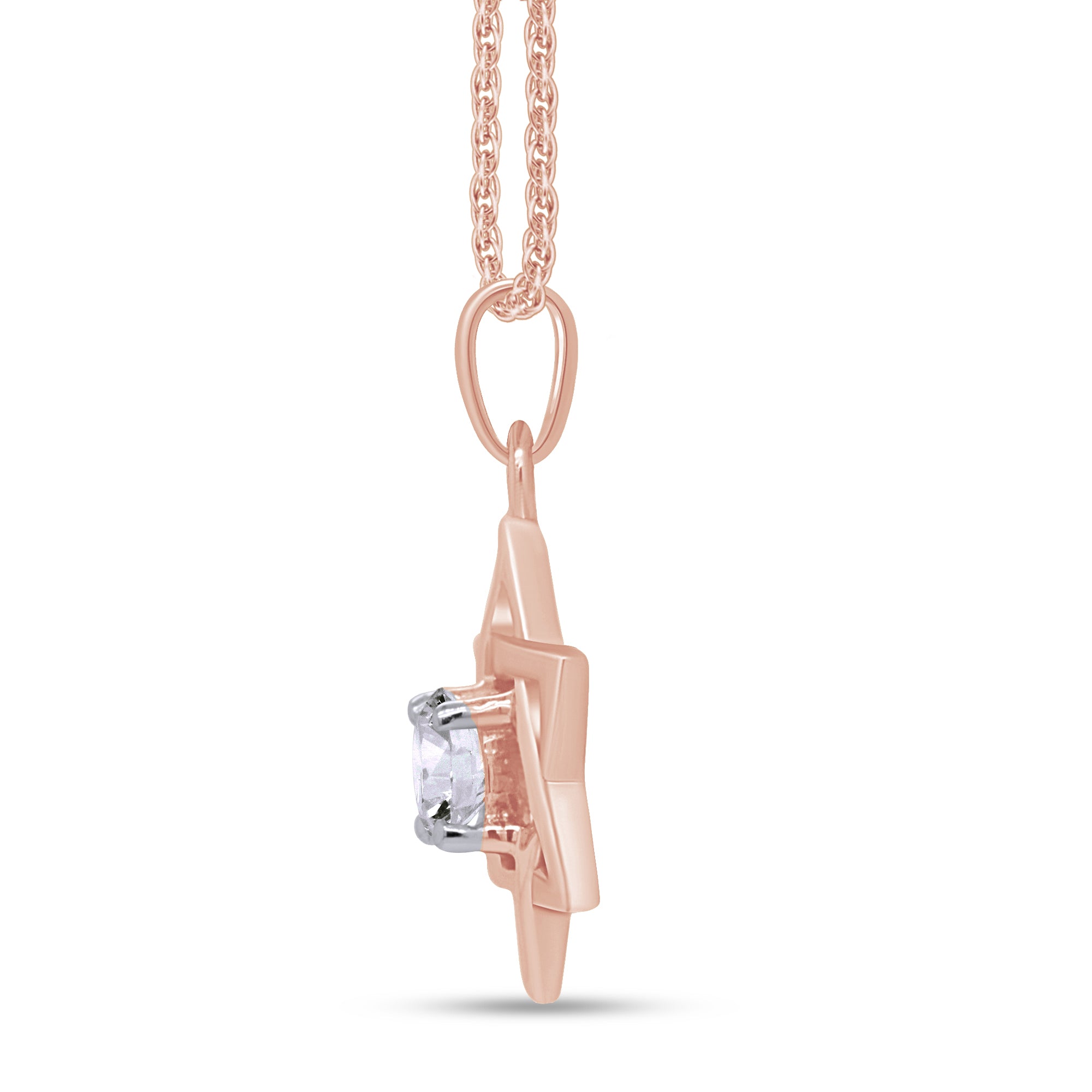 5MM Round Shape CZ Star of David Pendant Necklace in 14K Gold Over Sterling Silver