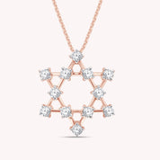 Sparkling White Cubic Zirconia Jewish Star of David Pendant Necklace
