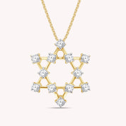 Sparkling White Cubic Zirconia Jewish Star of David Pendant Necklace