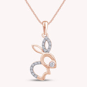 Bunny Rabbit Pendant Necklace in 14K Gold Over Sterling Silver