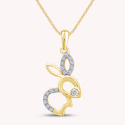 Bunny Rabbit Pendant Necklace in 14K Gold Over Sterling Silver