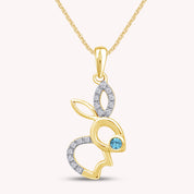 Bunny Rabbit Pendant Necklace in 14K Gold Over Sterling Silver