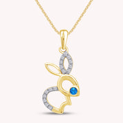 Bunny Rabbit Pendant Necklace in 14K Gold Over Sterling Silver
