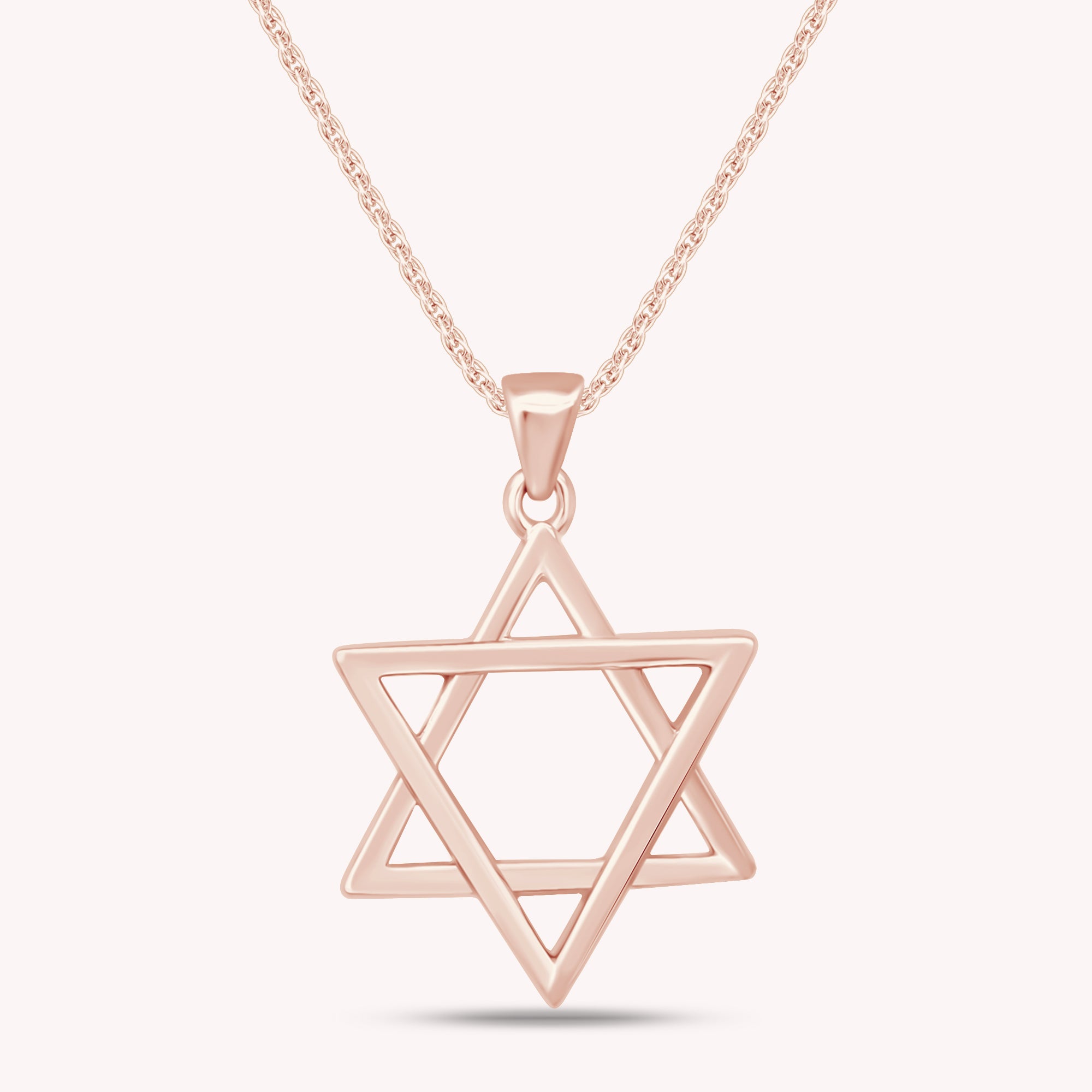 14k Gold Over Sterling Silver Star of David Pendant Necklace 20mm X 17mm