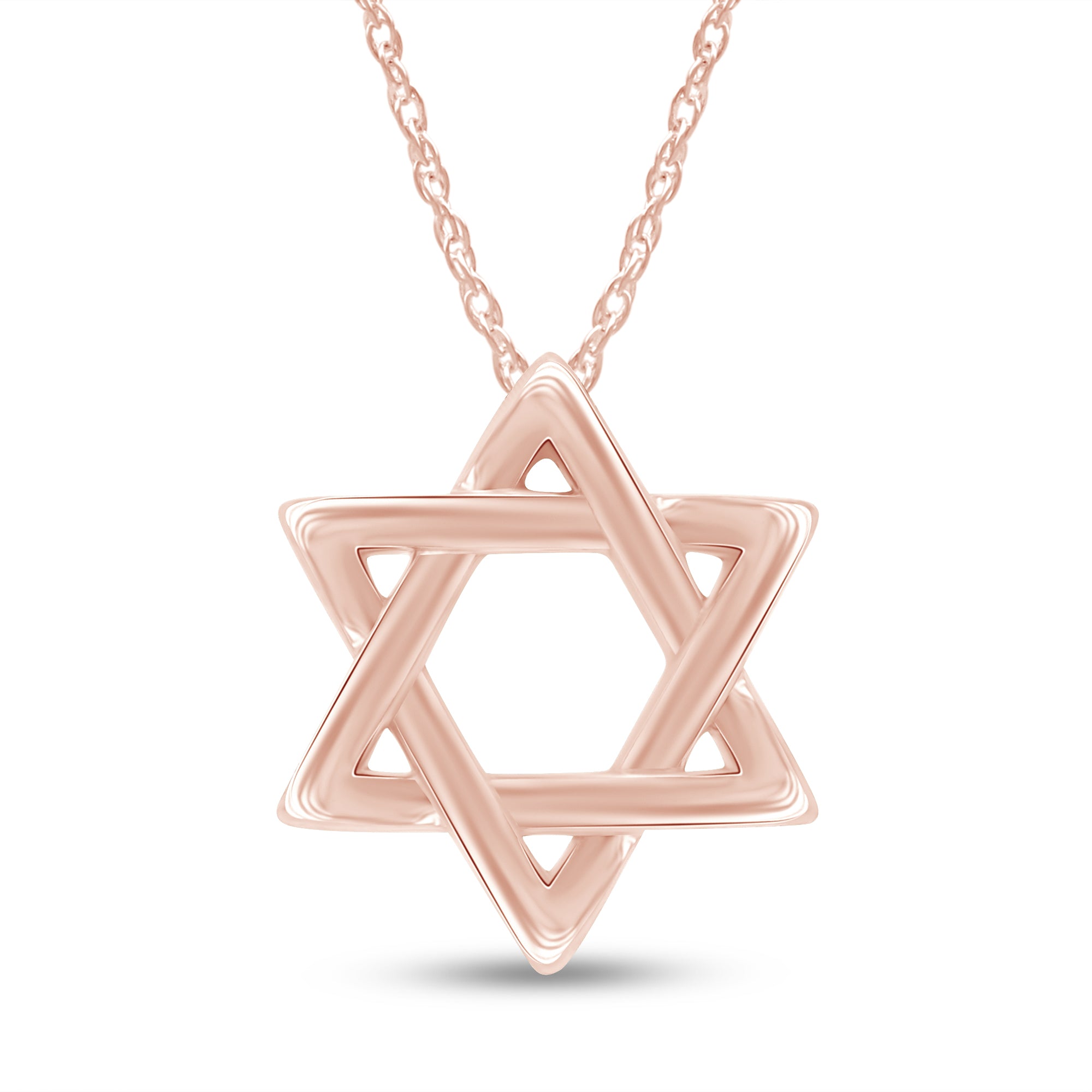 Star David Fashion Pendant Necklace in 14K Gold Over Sterling Silver