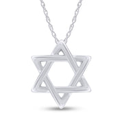 Star David Fashion Pendant Necklace in 14K Gold Over Sterling Silver