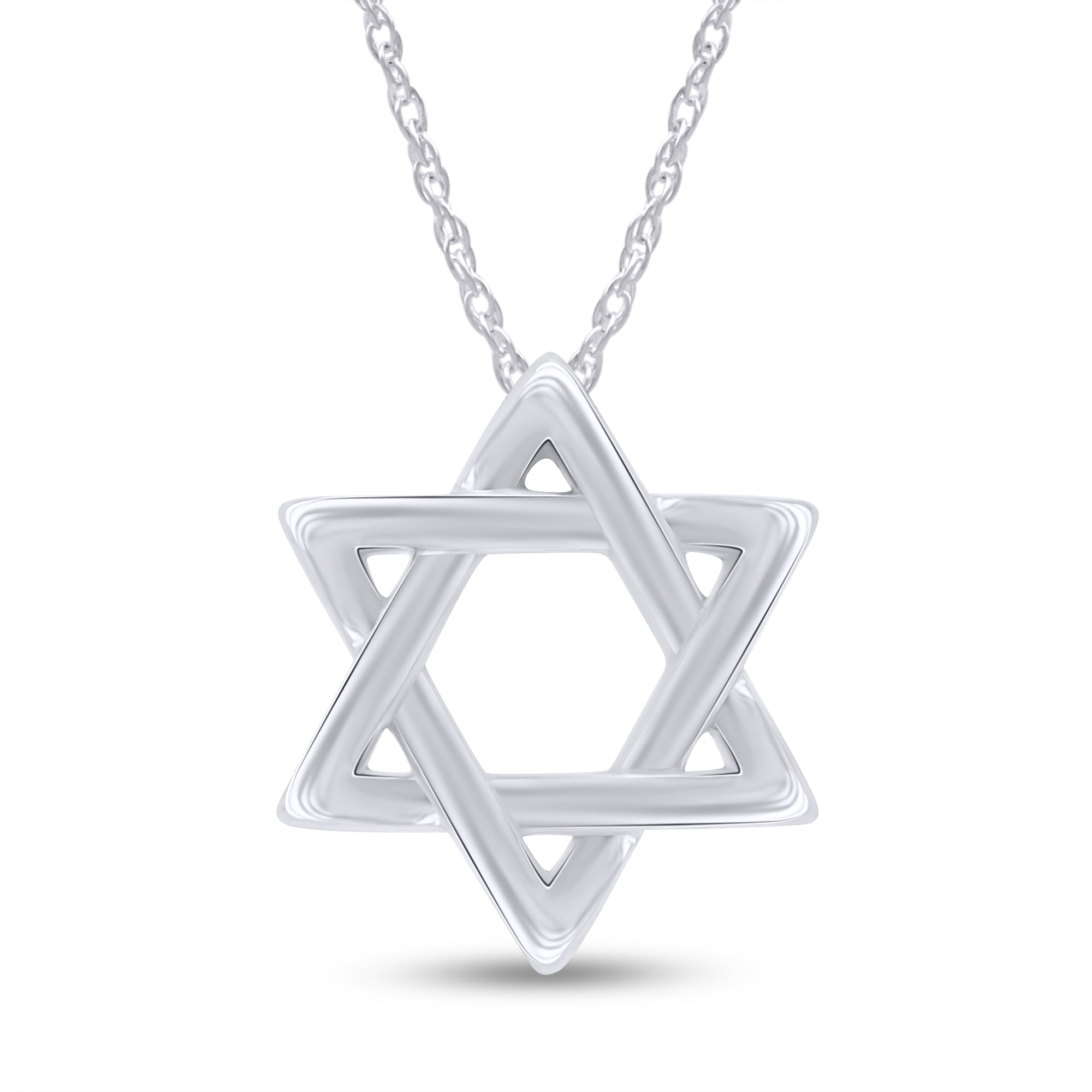 Star David Fashion Pendant Necklace in 14K Gold Over Sterling Silver