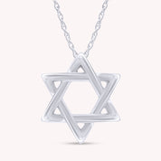 Star David Fashion Pendant Necklace in 14K Gold Over Sterling Silver
