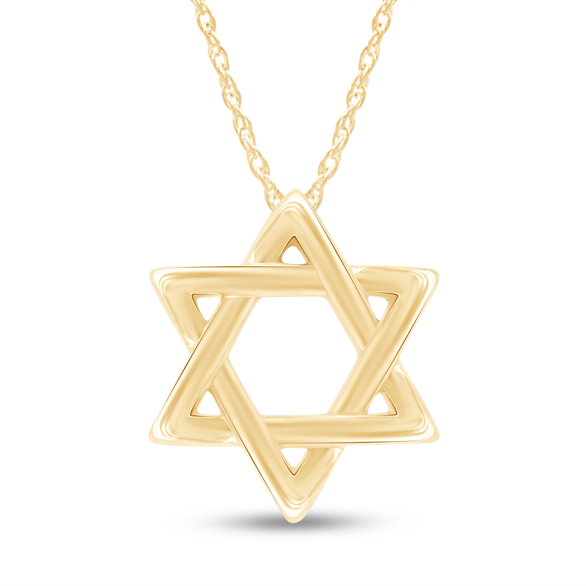 Star David Fashion Pendant Necklace in 14K Gold Over Sterling Silver