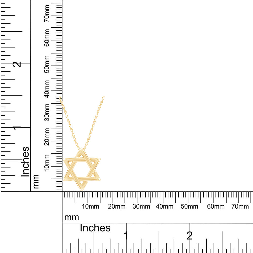 Star David Fashion Pendant Necklace in 14K Gold Over Sterling Silver