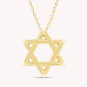 Star David Fashion Pendant Necklace in 14K Gold Over Sterling Silver
