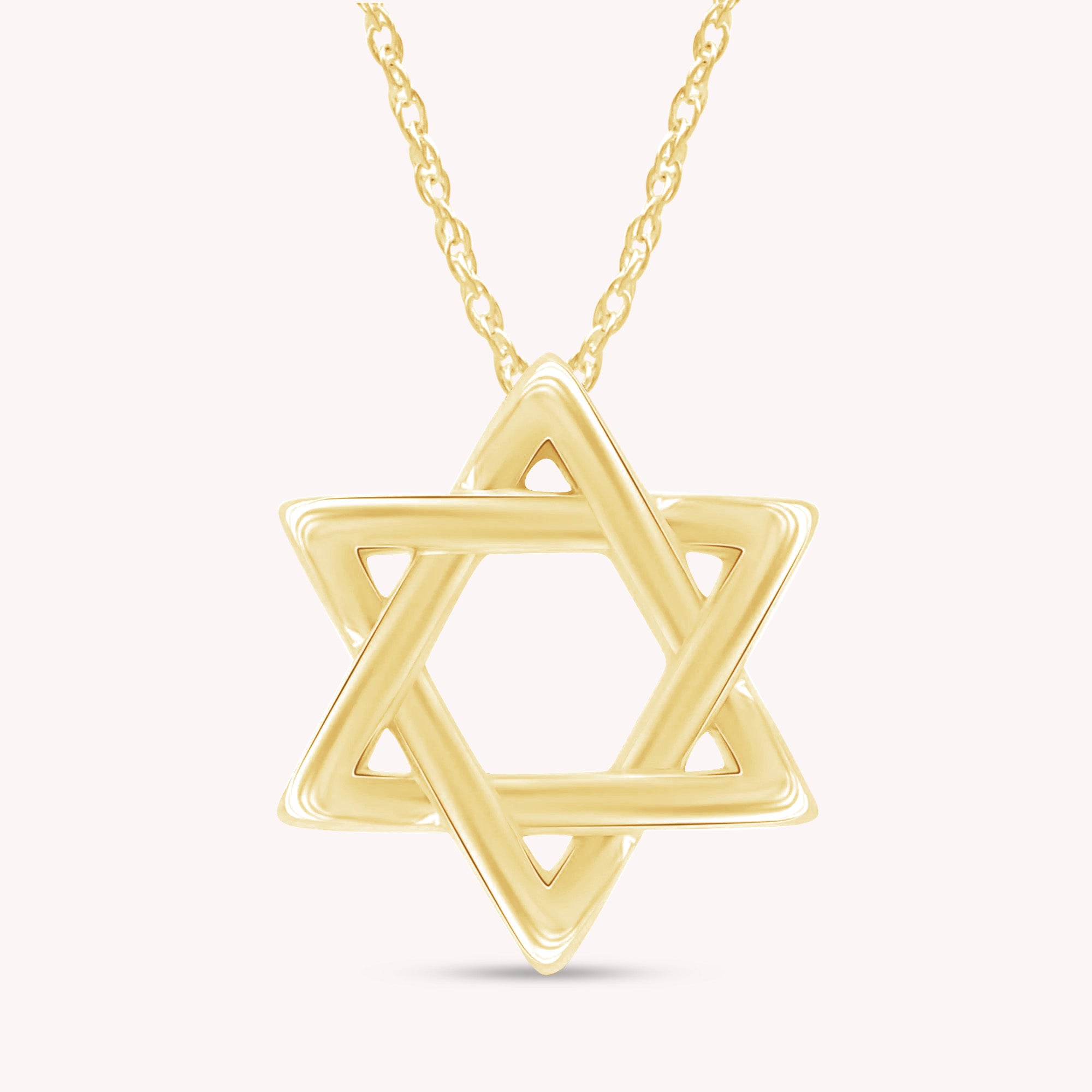 Star David Fashion Pendant Necklace in 14K Gold Over Sterling Silver