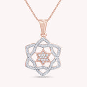 Jewish Star of David CZ Pendant Necklace In 925 Sterling Silver