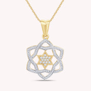 Jewish Star of David CZ Pendant Necklace In 925 Sterling Silver