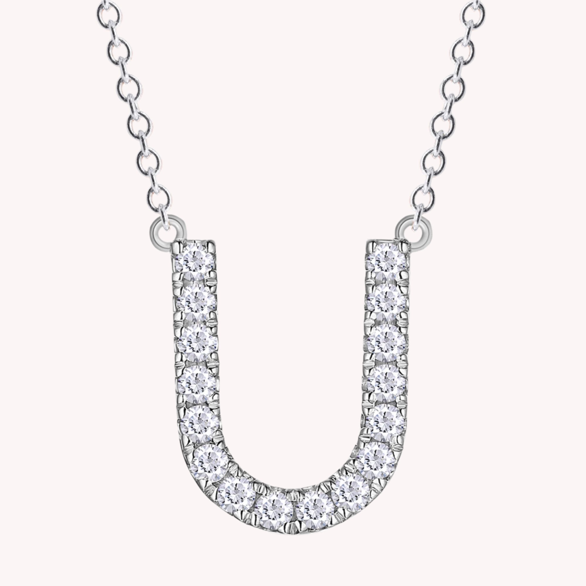 AFFY Moissanite Diamond Alphabet's Letter's Necklaces