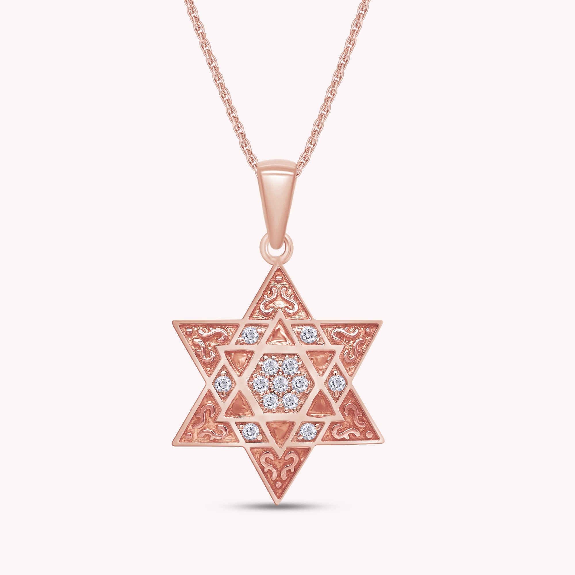 Two Tone Jewish Star of David Pendant Necklace