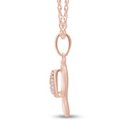 White Natural Diamond Flip Flop Pendant Necklace for Women