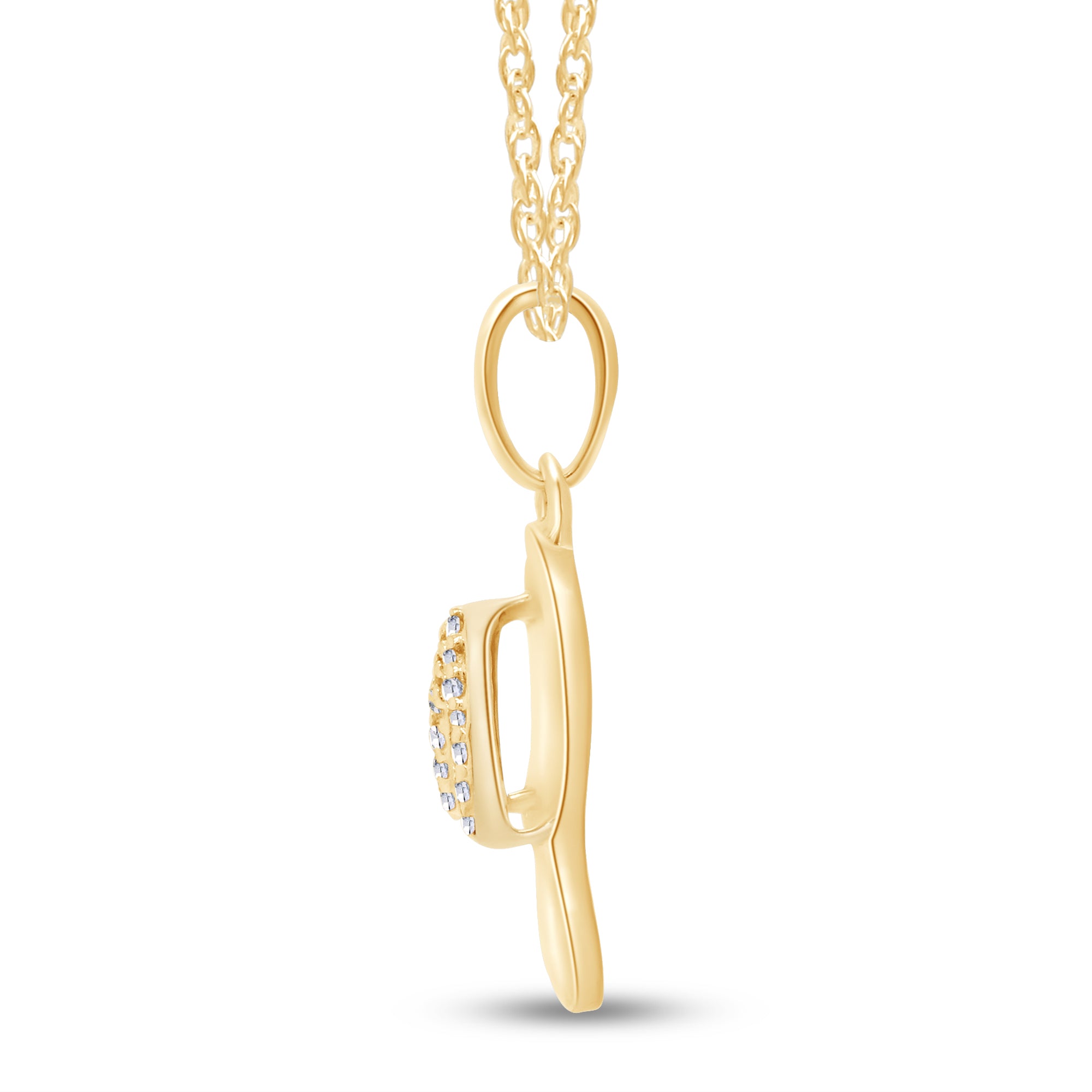 White Natural Diamond Flip Flop Pendant Necklace for Women
