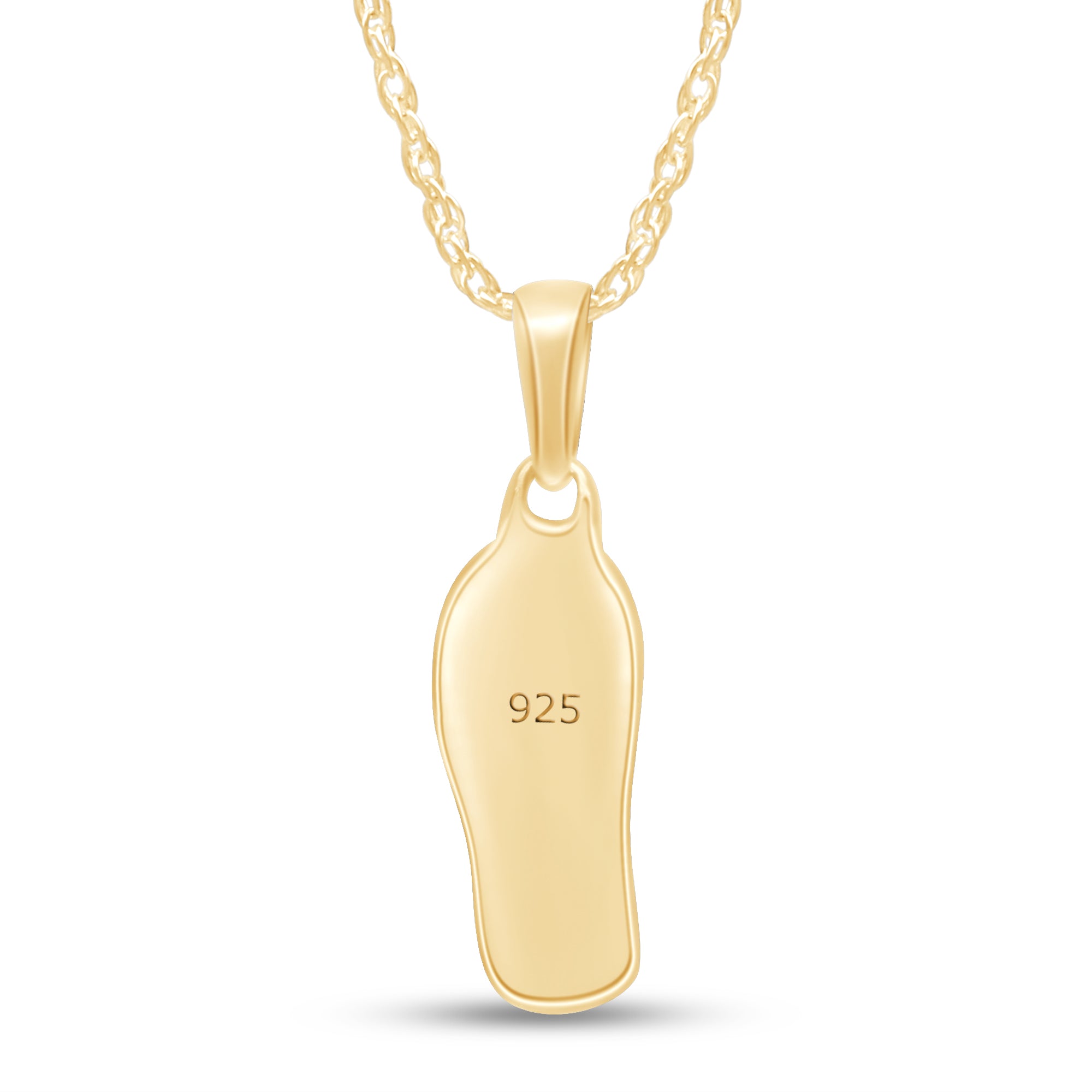 White Natural Diamond Flip Flop Pendant Necklace for Women