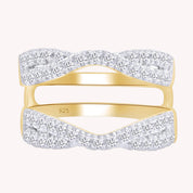 Round Cut Lab Created Moissanite Double Infinity Wedding Ring Guard Enhancer For Women In 14K Gold Over Sterling Silver