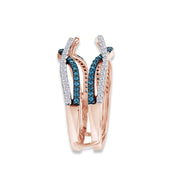 Blue White Cubic Zirconia Guard Wrap Ring for Women