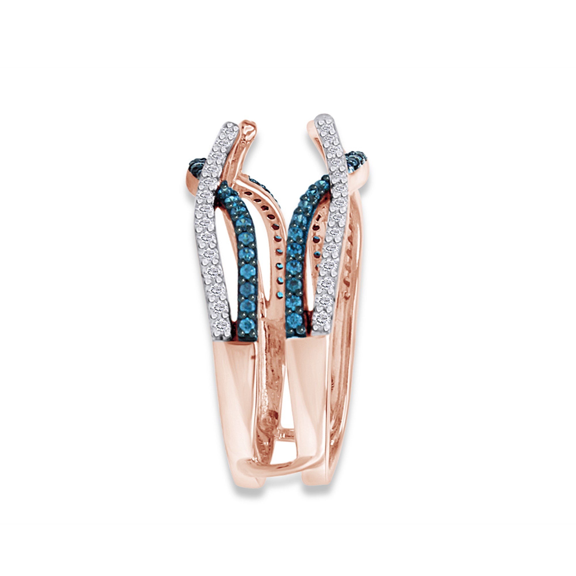 Blue White Cubic Zirconia Guard Wrap Ring for Women