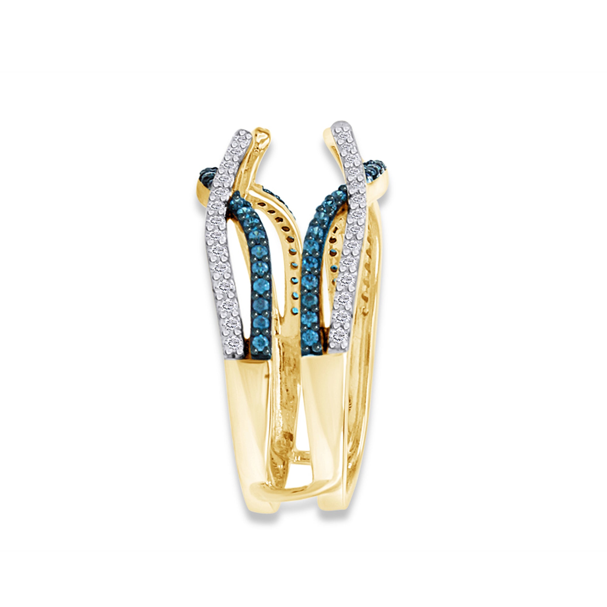 Blue White Cubic Zirconia Guard Wrap Ring for Women