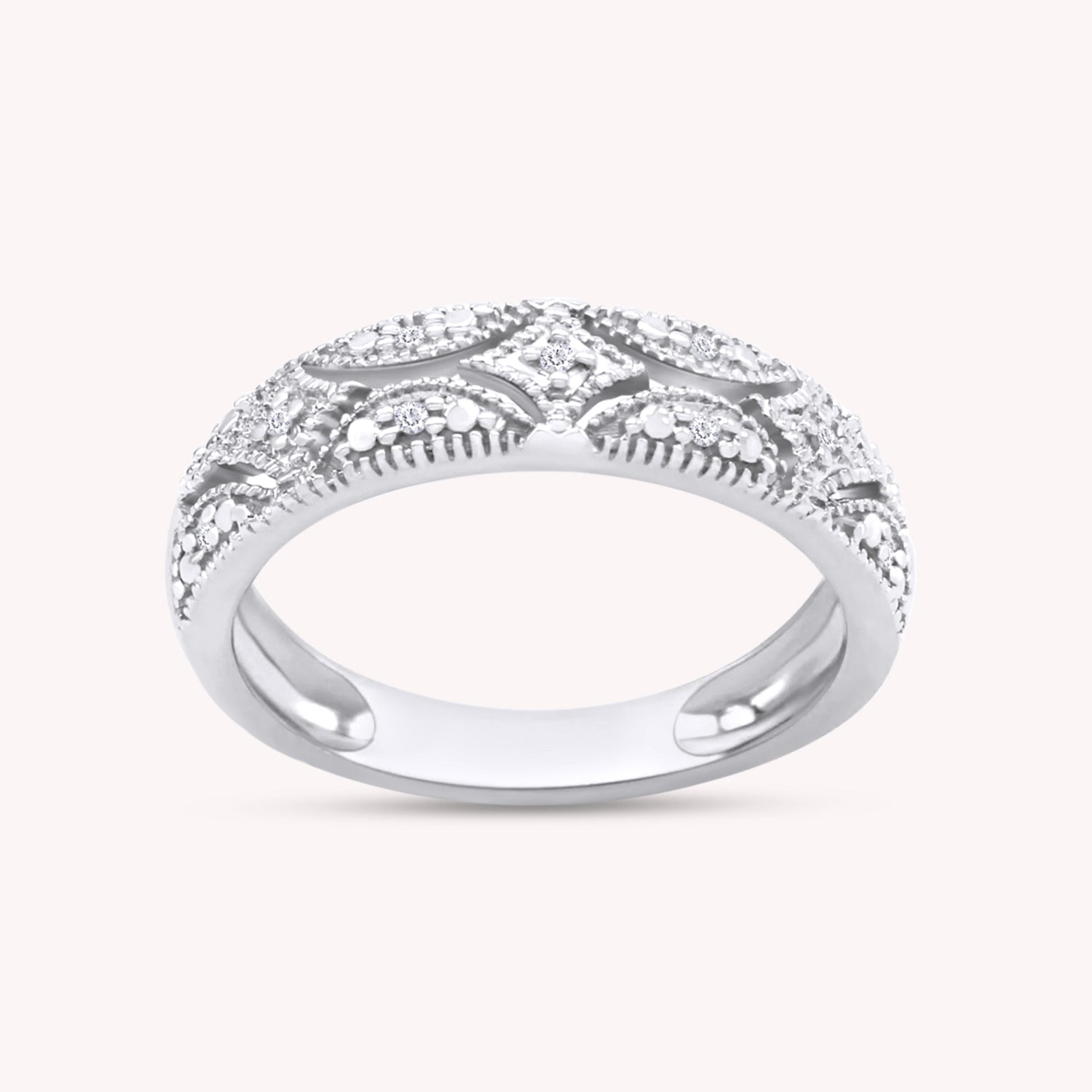 Lab Created Moissanite Wedding Band Ring for Women