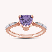 Solitaire Heart Promise Ring for Women