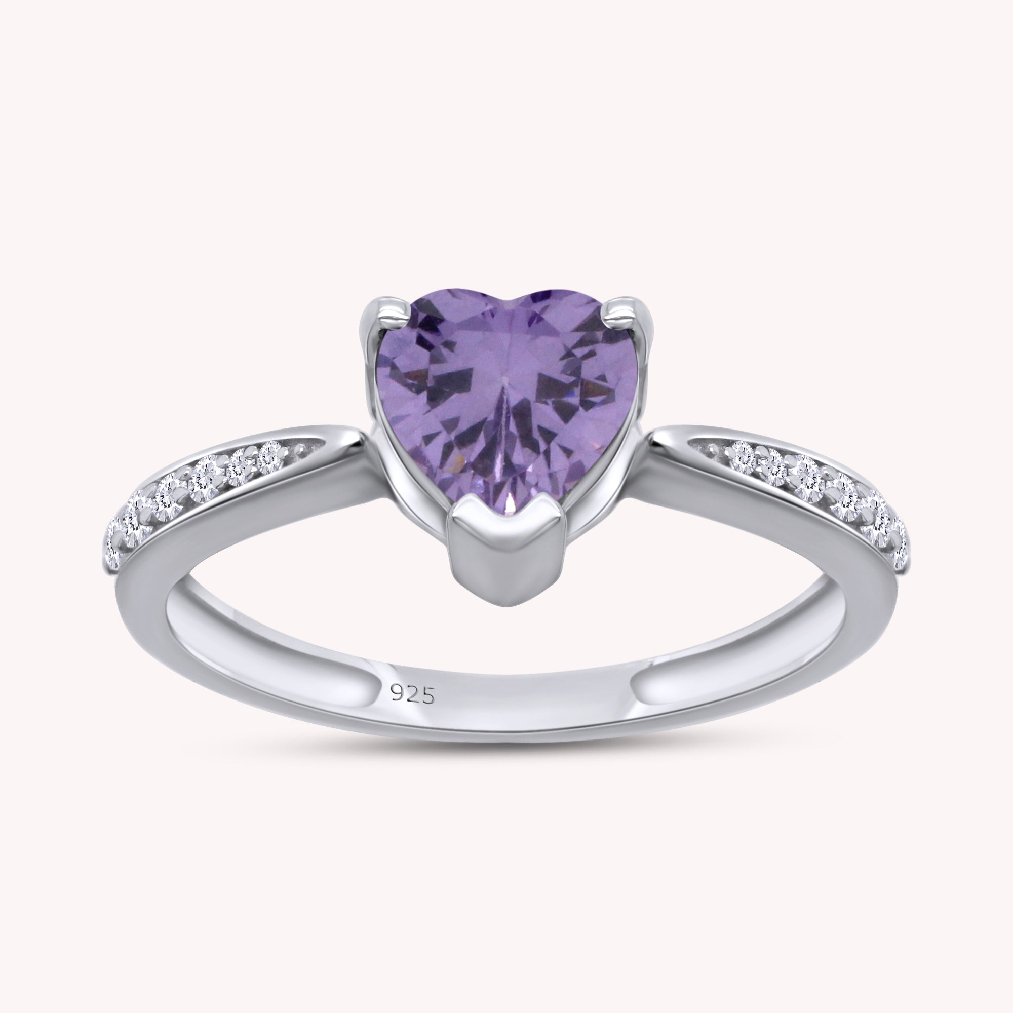Solitaire Heart Promise Ring for Women