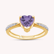 Solitaire Heart Promise Ring for Women
