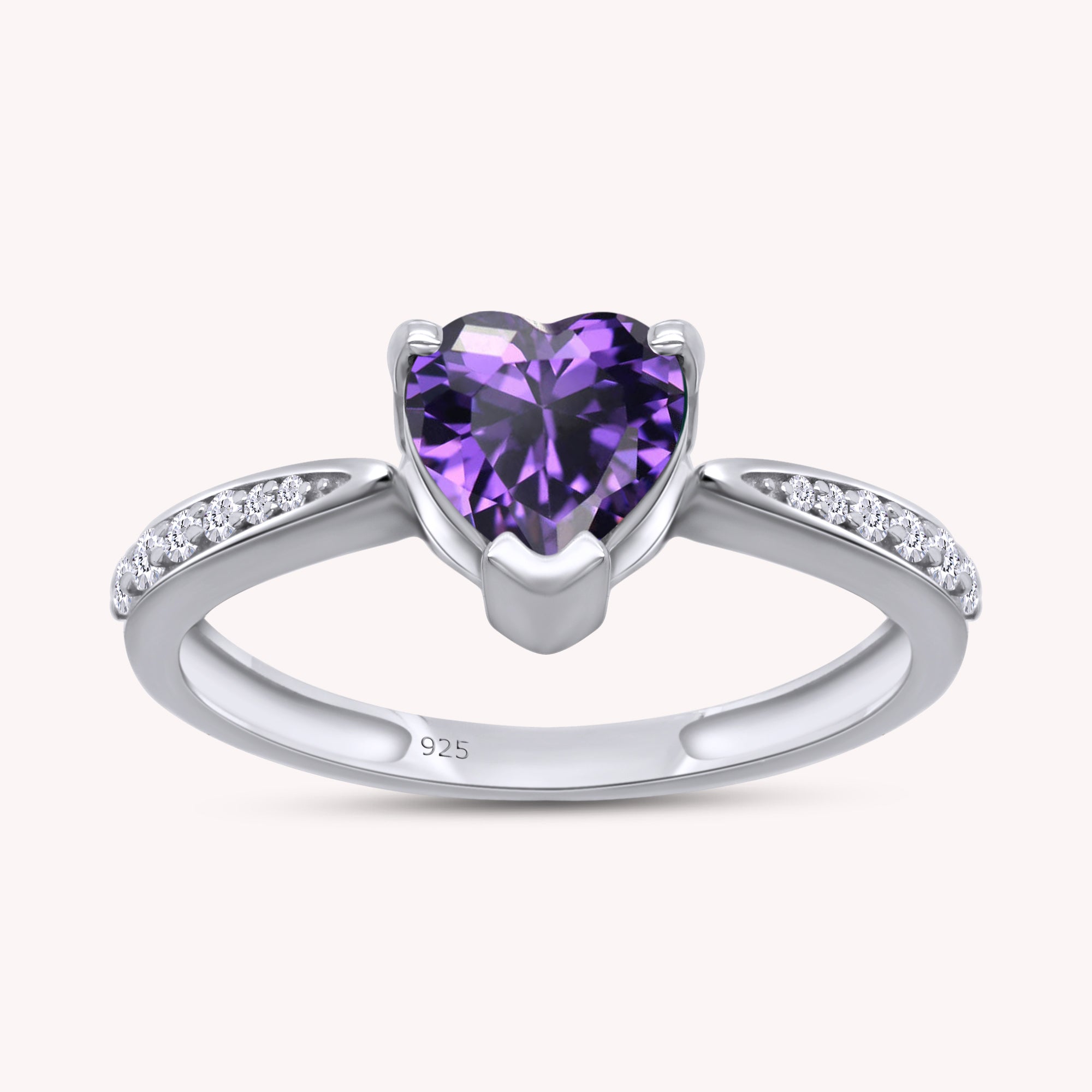 Solitaire Heart Promise Ring for Women