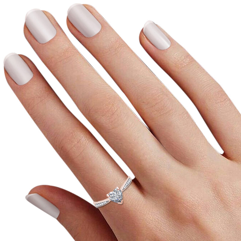 Solitaire Heart Promise Ring for Women