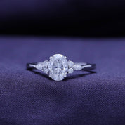 Oval, Marquise and Round Cut Cubic Zirconia Solitaire Engagement Ring for Women