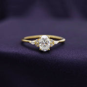 Oval, Marquise and Round Cut Cubic Zirconia Solitaire Engagement Ring for Women