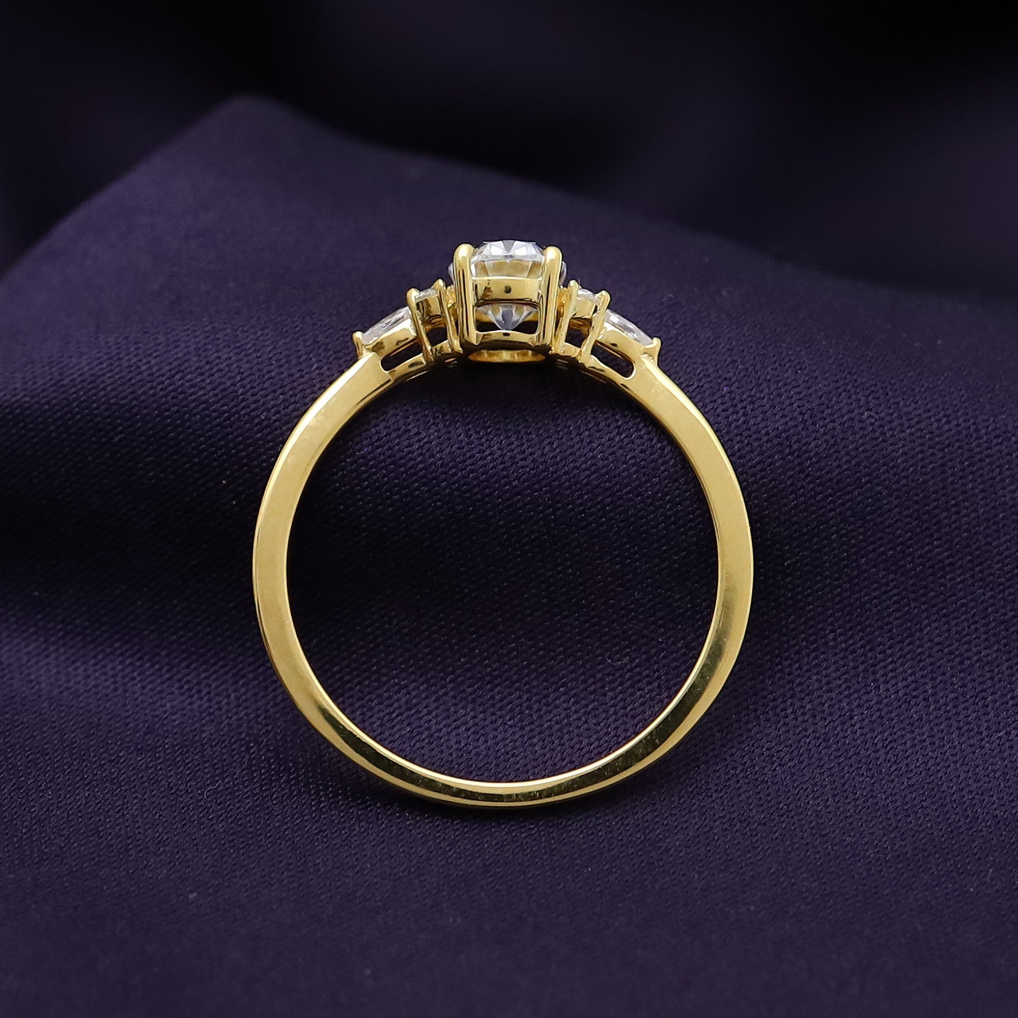 Oval, Marquise and Round Cut Cubic Zirconia Solitaire Engagement Ring for Women